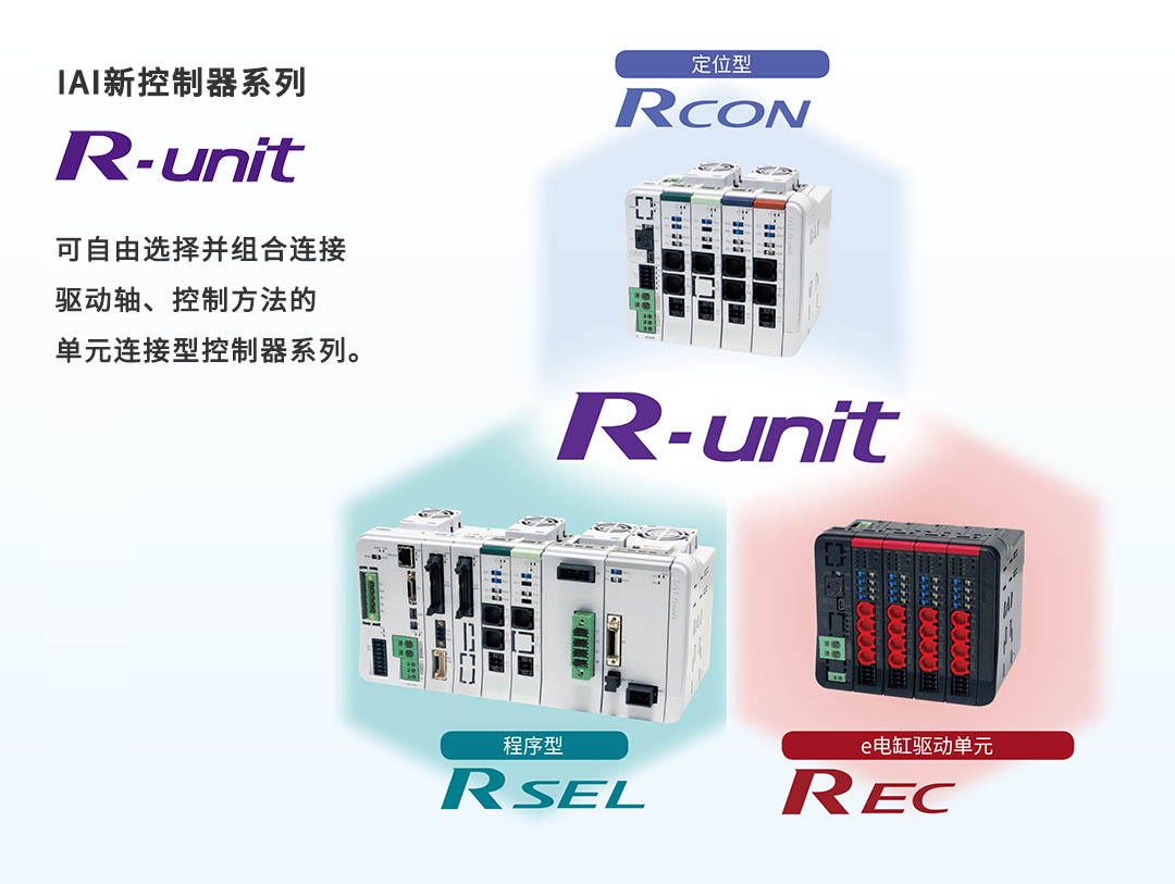 可自由选择并组合连接驱动轴、控制方法的单元连接型控制器系列。